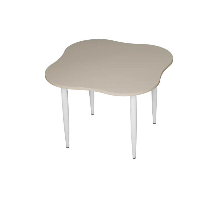 PLAYFORM 225 modulární hravé stoly, výška 750 mm, kovová podnož bílá, deska 25 mm, saténově šedá